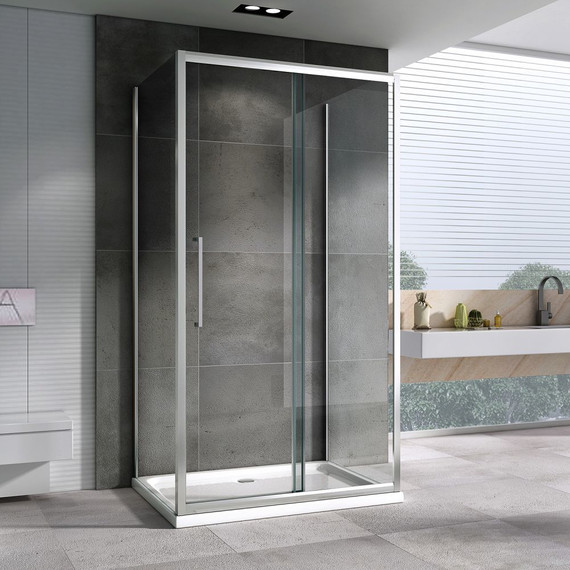 Душевое ограждение Abber Schwarzer Diamant 150х90 см AG30150H-S90-S90, хром/прозрачное - фото 