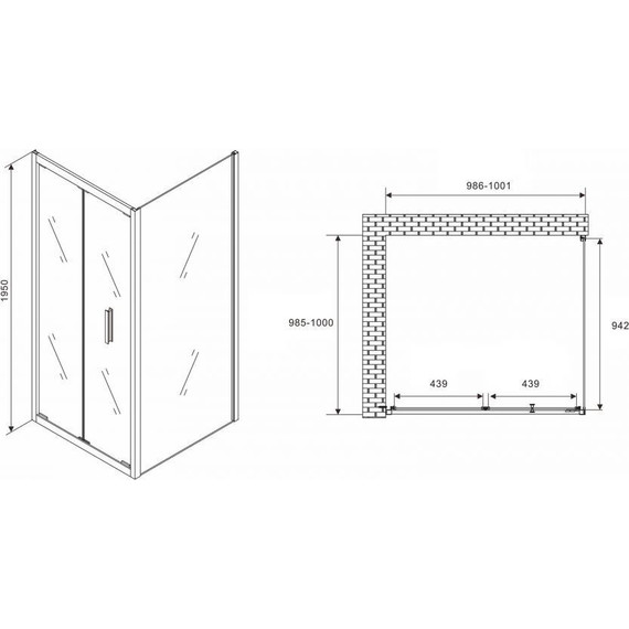 Душевое ограждение Abber Sonnenstrand 100х100 см AG07100-S100, хром/прозрачное - фото 5