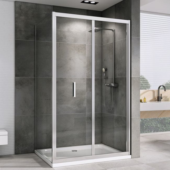 Душевое ограждение Abber Sonnenstrand 100х90 см AG07100-S90, хром/прозрачное - фото 