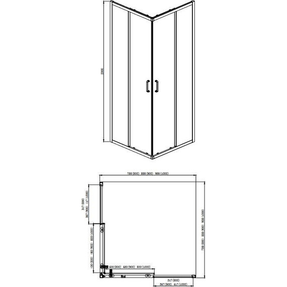 Душевое ограждение Aquatek 80x80 см AQNAA1142-80, хром/прозрачное - фото 9