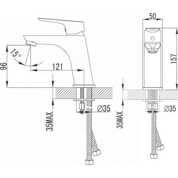 Смеситель для раковины Azario Avilla AZ-WKG168044C - фото 2