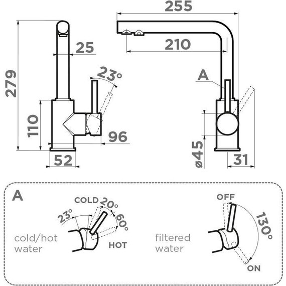 Смеситель для кухни Omoikiri Nakagawa 2 PLUS GR 4994417, leningrad grey - фото 2