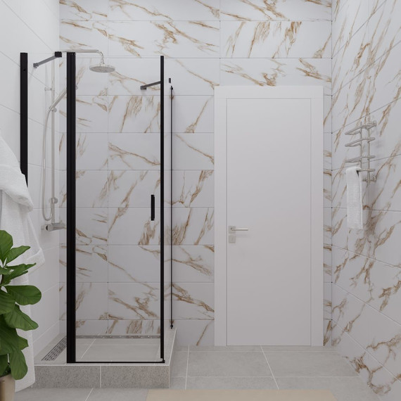 Душевое ограждение Triton Йота 90x90 см, чёрный/прозрачное - фото 3
