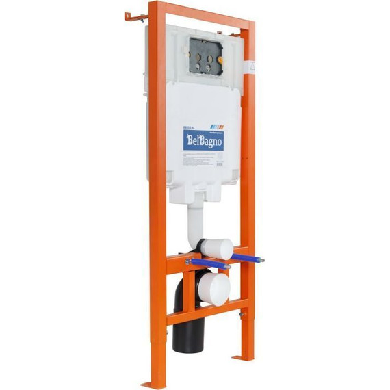 Инсталляция с подвесным безободковым унитазом BelBagno Sfera-R BB046CHR/BB2111SC/BB002-80/BB014-SR-BIANCO (кнопка смыва Sfera, белый) - фото 2