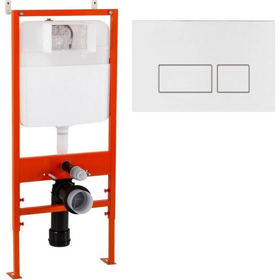 Инсталляция для унитаза BelBagno BB026/BB042BL (кнопка смыва белый глянцевый) - фото 