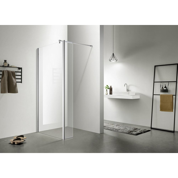 Душевая перегородка Azario Chicago 80 см AZ-NAR6321 800 (стекло 8 мм) с кронштейном в комплекте, хром/прозрачное - фото 2