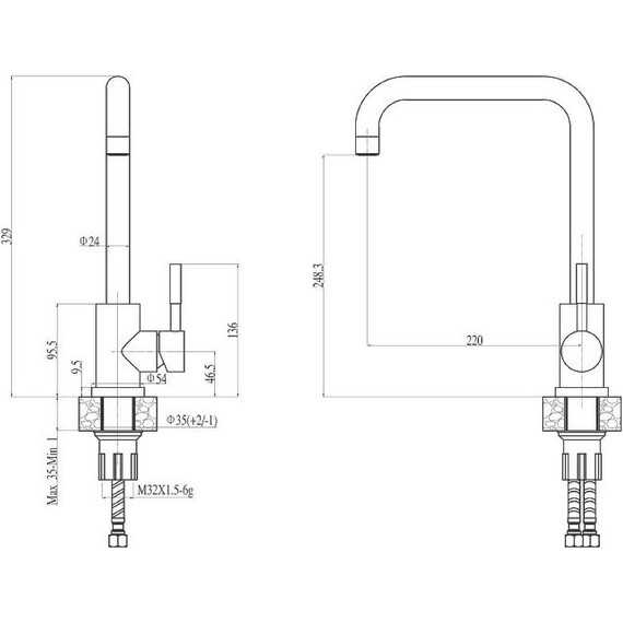 Смеситель для кухни Haiba HB70304-4, нержавеющая сталь - фото 3
