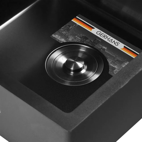 Кухонная мойка Gerhans K34444B 1 мм, PVD графит, Цвет производителя: графит - фото 3