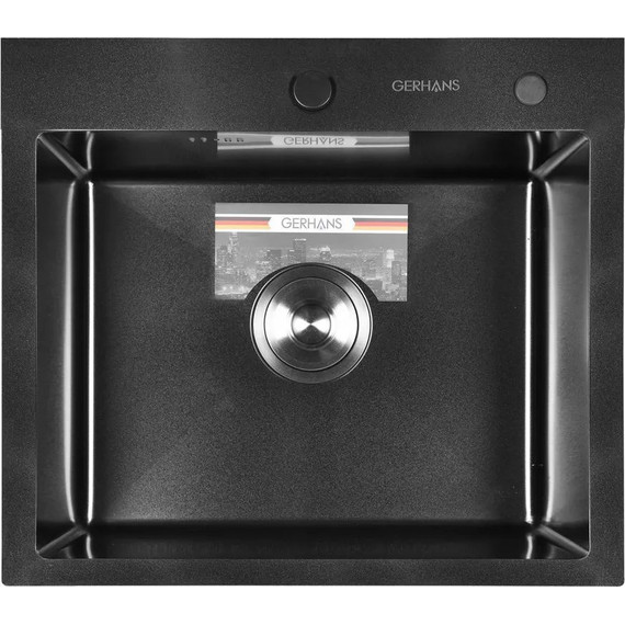 Кухонная мойка Gerhans K35044B 1 мм, PVD графит, Цвет производителя: графит - фото 2
