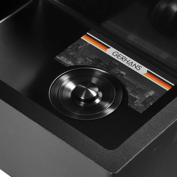 Кухонная мойка Gerhans K35044B 1 мм, PVD графит, Цвет производителя: графит - фото 3