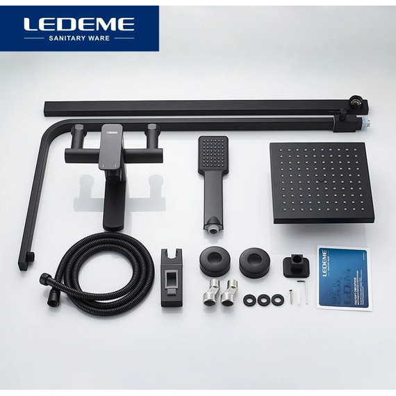 Душевая стойка Ledeme L2433B, черный матовый - фото 3