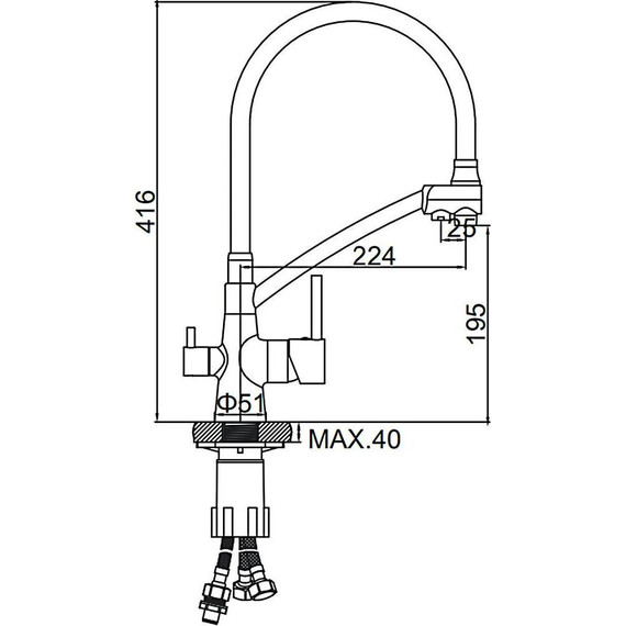 Смеситель для кухни Ledeme L4855A-9, сатин/серый - фото 8
