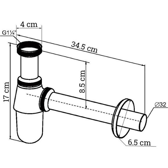 Сифон для умывальника Ledeme L80B, черный матовый - фото 2