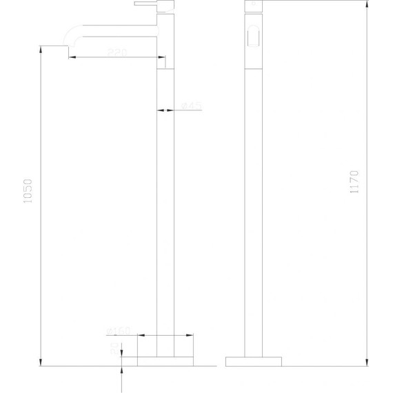 Смеситель для раковины напольный Abber Wasser Kreis AF8140, Цвет производителя: хром - фото 3