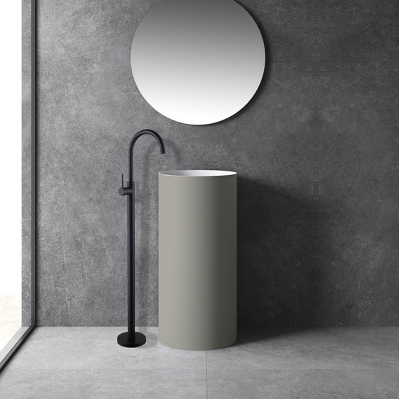 Смеситель для раковины напольный Abber Wasser Kreis AF8141B, черный матовый, Цвет производителя: чёрный матовый - фото 2