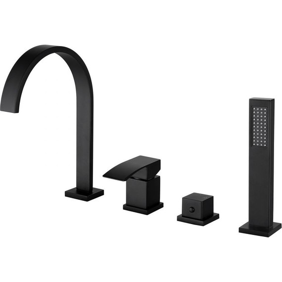 Смеситель для ванны Abber Wasserfall AF8613B, черный матовый, Цвет производителя: чёрный матовый - фото 