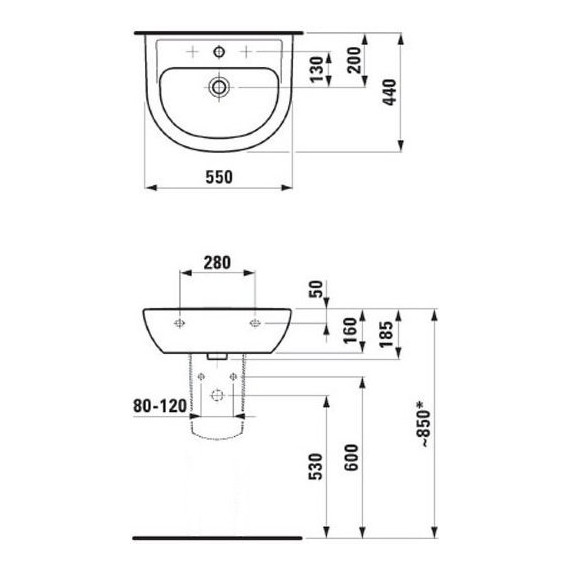 Полупьедестал Laufen Pro 8.1995.1.000.000.1 - фото 3