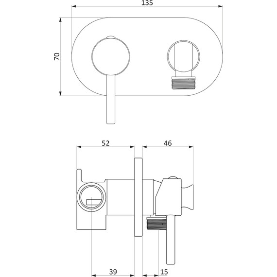 Набор для гигиенического душа Damixa Option 214000000, бронза - фото 9
