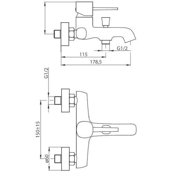 Смеситель для ванны Damixa Sirius 861000000 - фото 3