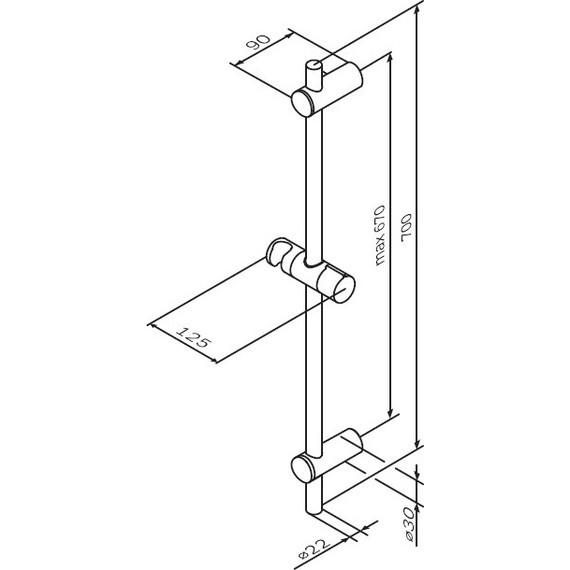 Штанга для душа Am.Pm Gem 700 мм F0390000 - фото 3