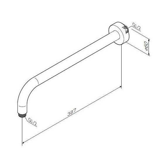 Кронштейн стеновой для верхнего душа Am.Pm 390 мм F0500701 - фото 3