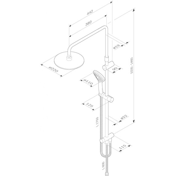 Душевая стойка Am.Pm Gem F0790022, черный, Цвет производителя: чёрный - фото 15