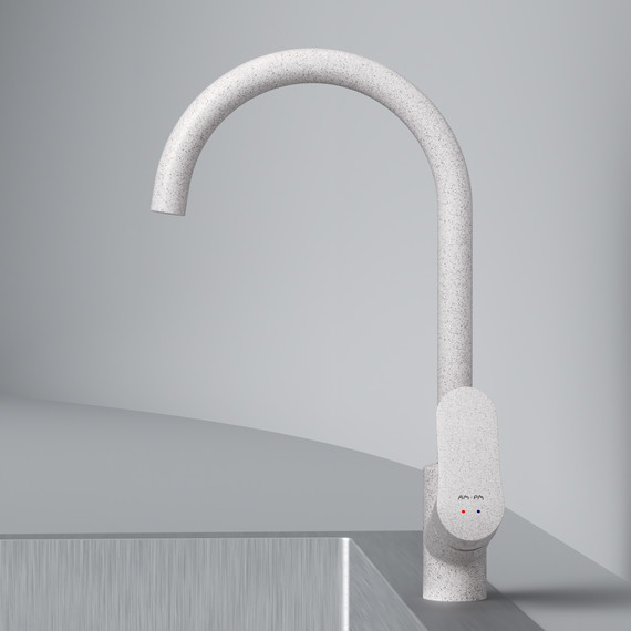 Смеситель для кухни Am.Pm Like F8007133, элегантный белый, Цвет производителя: белый - фото 6