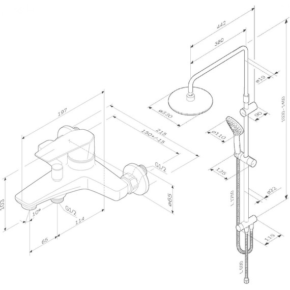 Душевая стойка Am.Pm Gem F40890A14 - фото 16