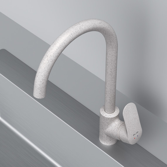 Смеситель для кухни Am.Pm Like F8007133, элегантный белый, Цвет производителя: белый - фото 5