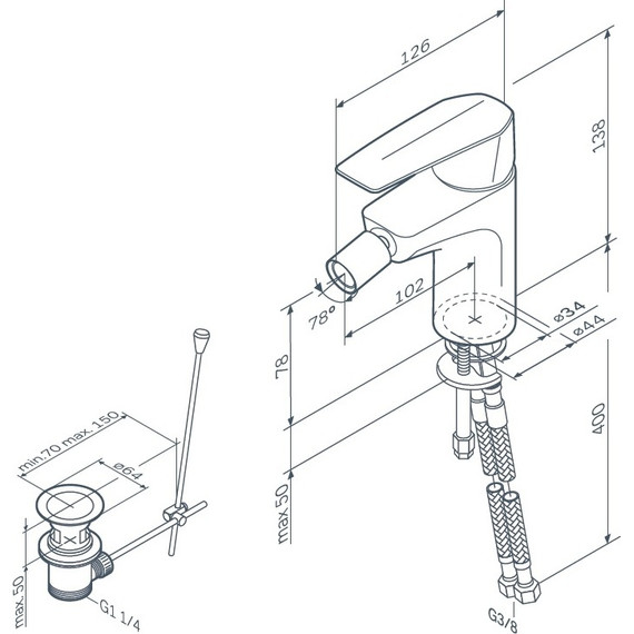 Смеситель для биде AM.PM Gem F90A83100 - фото 8
