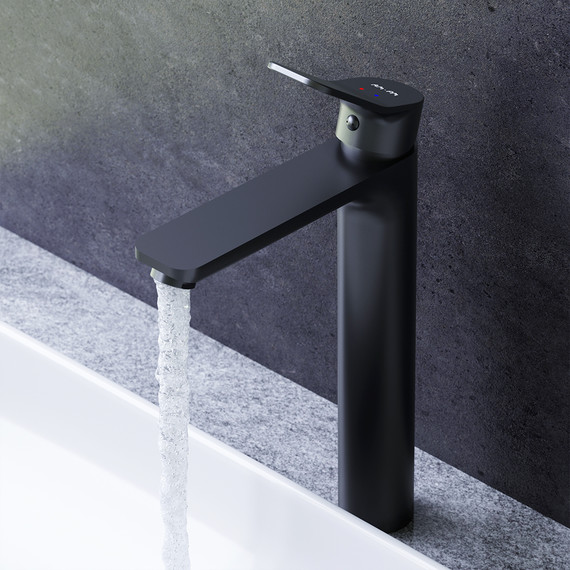 Смеситель для раковины высокий Am.Pm X-Joy F85A92022, черный, Цвет производителя: чёрный - фото 3