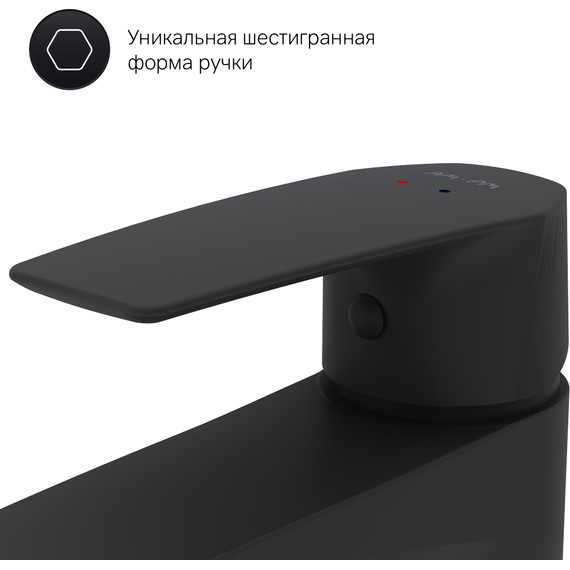 Смеситель для раковины Am.Pm Gem F90A02122, черный, Цвет производителя: чёрный - фото 7