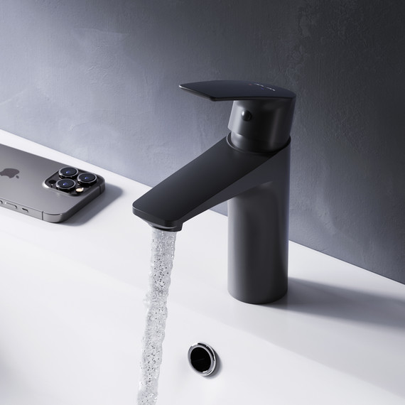 Смеситель для раковины Am.Pm Gem F90A02122, черный, Цвет производителя: чёрный - фото 3