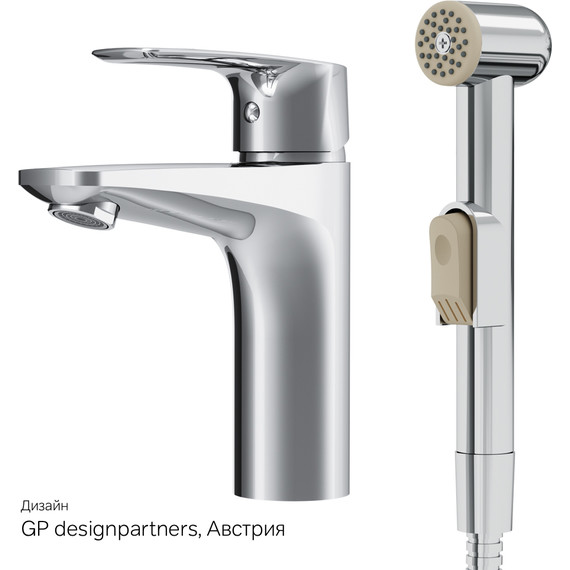 Смеситель для раковины с гигиеническим душем Am.Pm Gem F90A03000, Цвет производителя: хром - фото 10