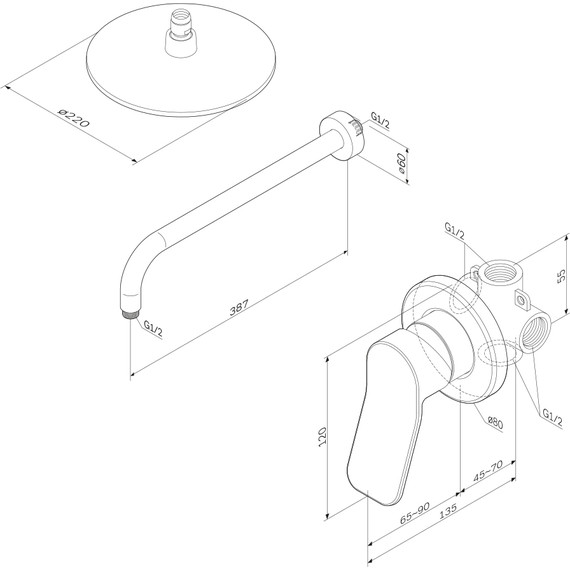 Душевая система для душа Am.Pm X-Joy FB85A2R002, черный, Цвет производителя: чёрный - фото 8