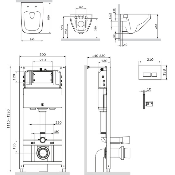 Инсталляция с подвесным унитазом Am.Pm Inspire V2.0 FlashClean IS47001.50A1700 - фото 9