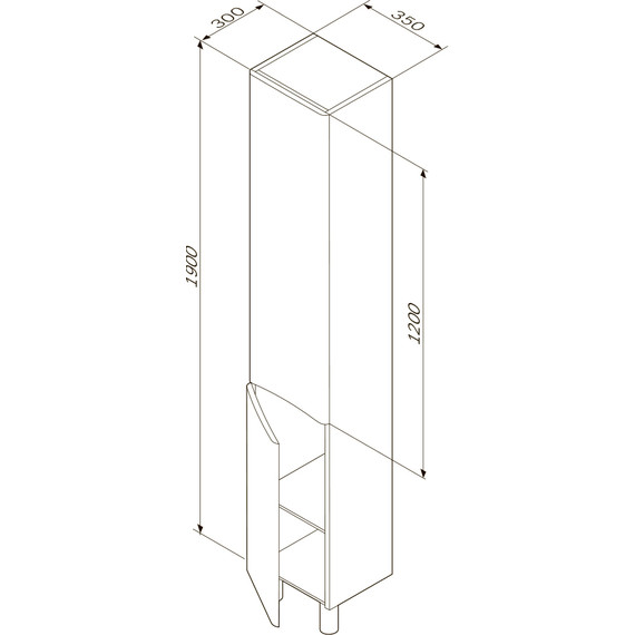Пенал напольный Am.Pm Like 35 см R M80CSR0356WG, белый глянцевый - фото 8