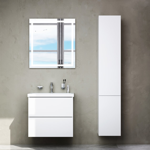 Тумба подвесная с раковиной Am.Pm Gem 60 см M90FHX06022WG, белый глянец, Цвет фасада: белый - фото 9