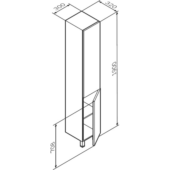Пенал напольный Am.Pm Gem 30 см R M90CSR0306GM, графит матовый - фото 8