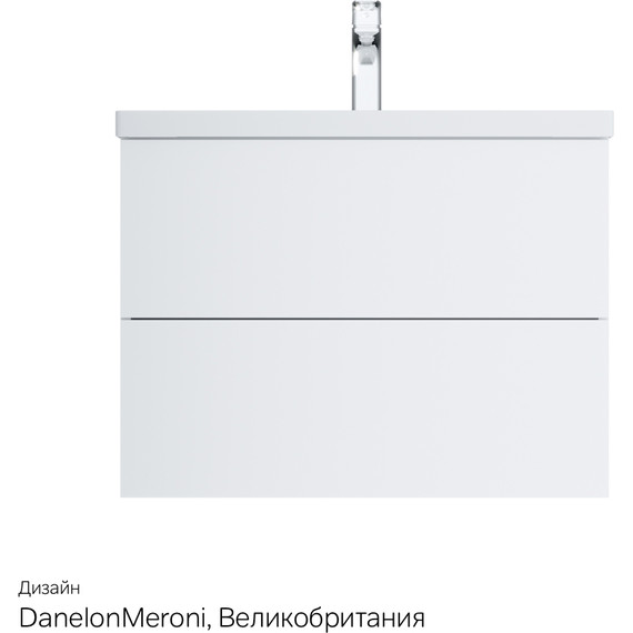 Тумба подвесная с раковиной Am.Pm Gem 75 см M90FHX07522WG, белый глянец, Цвет фасада: белый глянцевый - фото 14