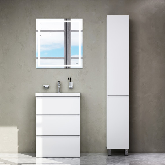 Тумба напольная с раковиной Am.Pm Gem S 60 см M91FSX0602WG, белый глянцевый, Цвет фасада: белый - фото 6