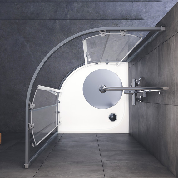 Душевое ограждение Am.Pm Gem 100х100 см W90G-401-100WT, хром/прозрачное - фото 4