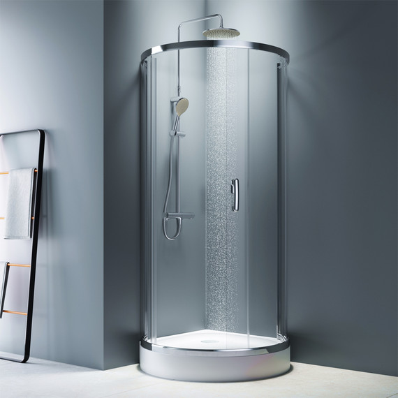 Душевое ограждение Am.Pm Like Round 95x95 см W83G-333-095CT, хром/прозрачное - фото 3