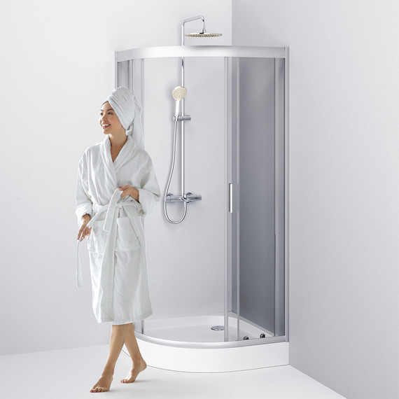 Душевое ограждение Am.Pm Gem 90х90 см W90G-401-090WT, серебро/прозрачное - фото 6