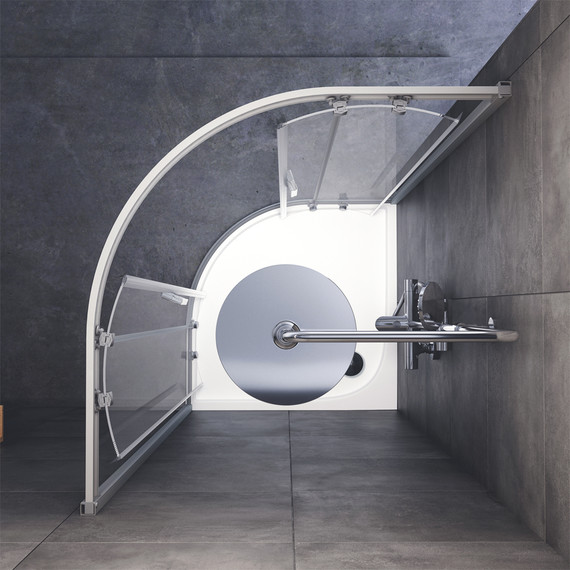 Душевое ограждение Am.Pm Gem 90х90 см W90G-401-090WT, серебро/прозрачное - фото 4