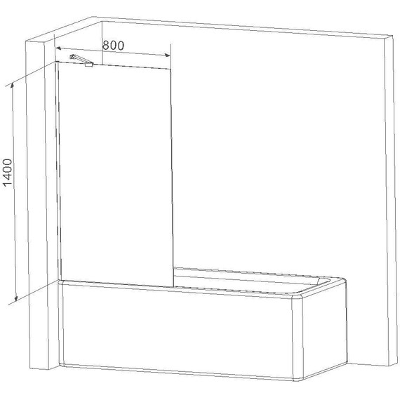 Шторка для ванны Am.Pm Gem 80х140 см W90BS-080-140CT (стекло 8 мм), хром/прозрачное - фото 3