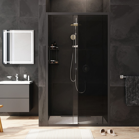 Дверь душевая Am.Pm Gem Solo 110х195 см W90G-110-1-195BG, черный/тонированное - фото 4