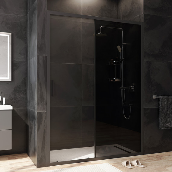 Дверь душевая Am.Pm Gem Solo 140х195 см W90G-140-1-195BG, черный/тонированное - фото 2