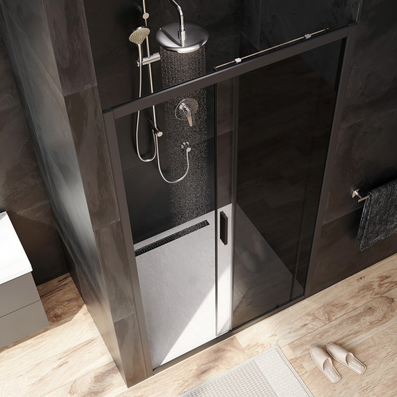 Дверь душевая Am.Pm Gem Solo 110х195 см W90G-110-1-195BG, черный/тонированное - фото 3