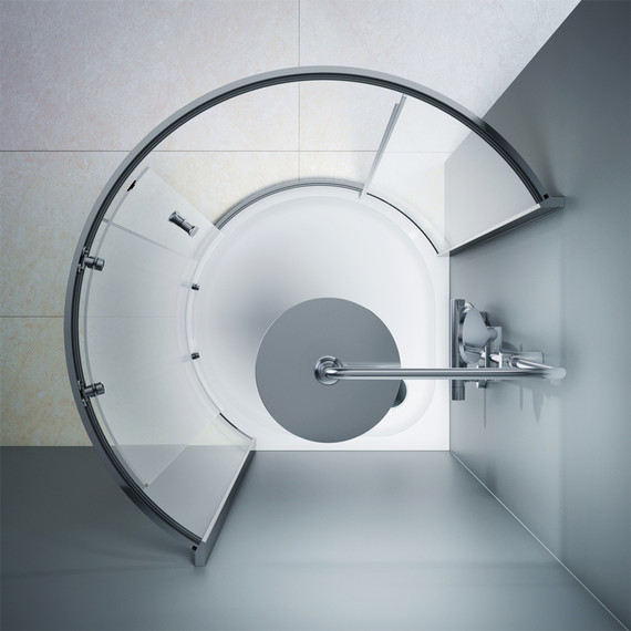 Душевое ограждение Am.Pm Like Round 95x95 см W83G-333-095CT, хром/прозрачное - фото 4